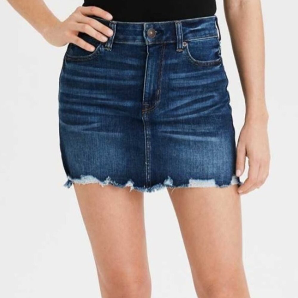 American Eagle denim mini skirt dark blue size 2
